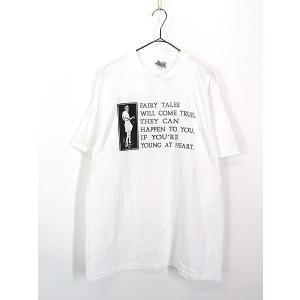 古着 90s 「Fairy Talens」 パロディー モノクロ フォト メッセージ Tシャツ L 古着｜dracaena