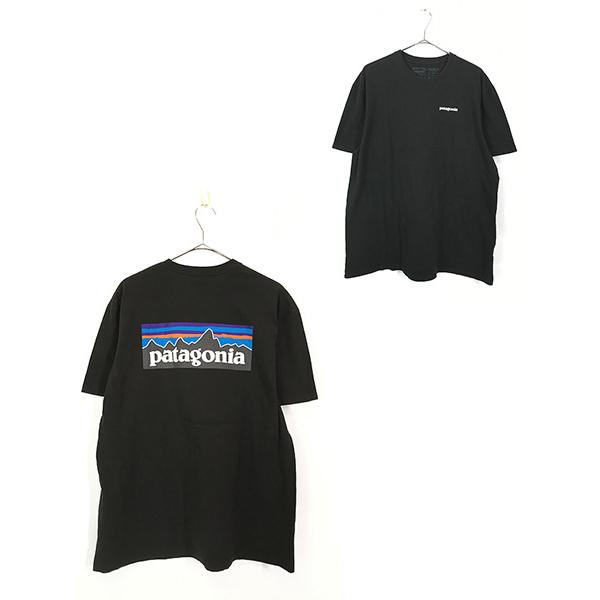 古着 19s Patagonia フィッツロイ プリント Tシャツ 黒 L 古着