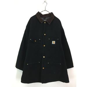 古着 90s Carhartt 裏地 ブランケット ブラック ダック ミシガンチョア カバーオール ジャケット 3XL位 古着｜dracaena