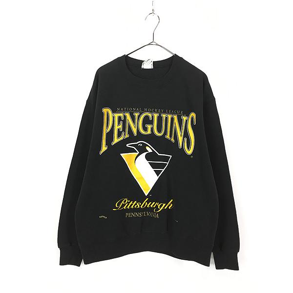 古着 90s USA製 NHL Pittsburgh Penguins ペンギンズ スウェット トレ...