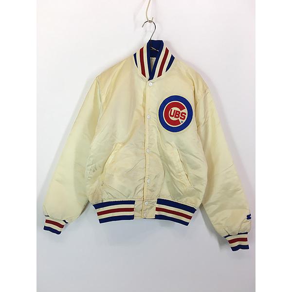 古着 80s USA製 STARTER MLB Chicago Cubs カブス 光沢 サテン スタ...