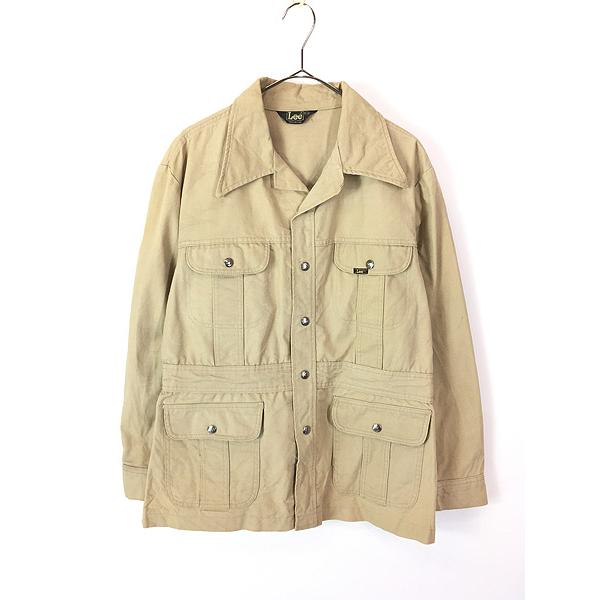 古着 70s USA製 Lee コットンキャンバス オープンカラー ブッシュ サファリ ジャケット ...