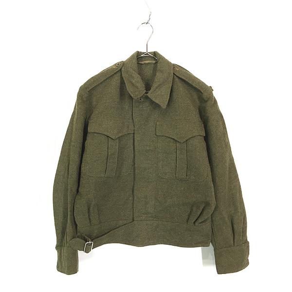 古着 50s カナダ軍 メタルボタン ロングストラップ ミリタリー ウール バトルドレス アイク ジ...