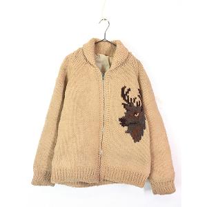 古着 60-70s The Keen House フロント 切替 2tone 畦編み ヘビー