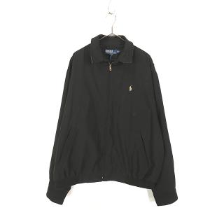 古着 Polo Ralph Lauren 異素材 フェイク スエード スウィング トップ ジャケット 黒 L 古着｜dracaena