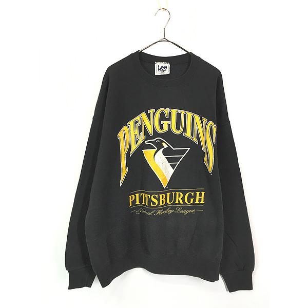 古着 90s USA製 NHL Pittsburgh Penguins ペンギンズ スウェット トレ...