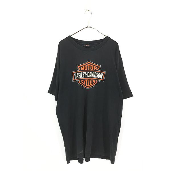 古着 90s USA製 HARLEY DAVIDSON シールド&amp;バー V2 エンジン Tシャツ X...