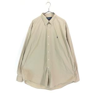 古着 90s Ralph Lauren 「BLAKE」 ワンポイント ソリッド BD シャツ カーキ XL 古着｜dracaena