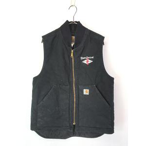 古着 00s Carhartt BLK ブラック ダック 首リブ パデット ベスト XL 古着 00s Carhartt BLK ブラック ダック 首リブ パデット ベスト XL
