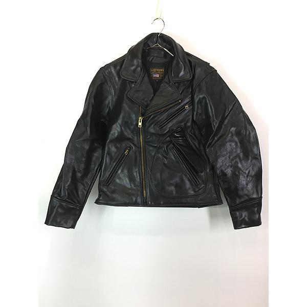 古着 00s USA製 Vanson 変形 Dポケット 本革 カウハイド レザー ダブル ライダース...