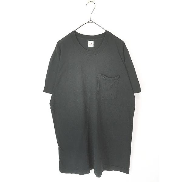 古着 80s USA製 Fruit of the Loom 無地 プレーン 100%コットン ポケッ...