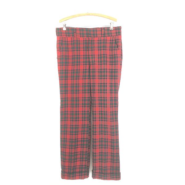 古着 70s USA製 Pendleton タータン チェック ウール スラックス パンツ ストレー...