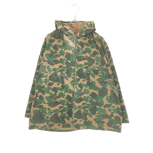 古着 70s 初期 ダックハンター カモ 迷彩 コットンダック フーデッド ハンティング ジャケット...