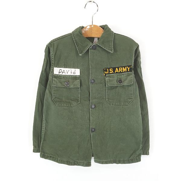 キッズ 古着 40-50s 米軍 US ARMY 13スター ミリタリー ファティーグ シャツ ジャ...