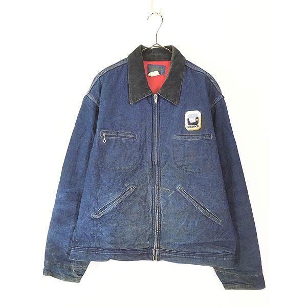 古着 70s USA製 OshKosh B'gosh レッド ライナー 濃紺 ブルー デニム ワーク...