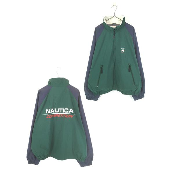 古着 90s Nautica Competition 裏地 メッシュ 両面 ロゴ プリント ナイロン...
