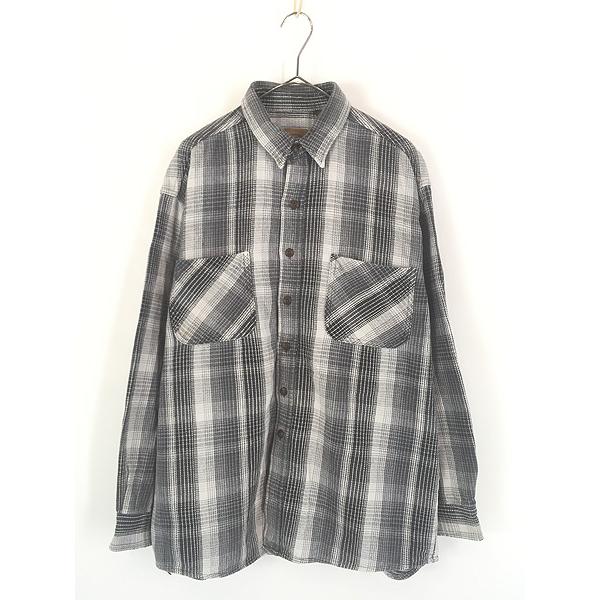 古着 00s St John's Bay ブラック × グレー × ホワイト バッファロー チェック...