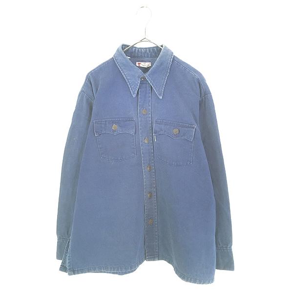古着 70s Levis ネイビー コットンツイル シャツ ジャケット XL