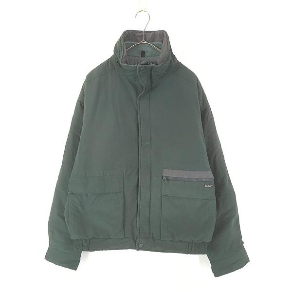 古着 90s WoolRich 60/40 クロス パデッド アウトドア ジャケット 短丈 ダークパ...