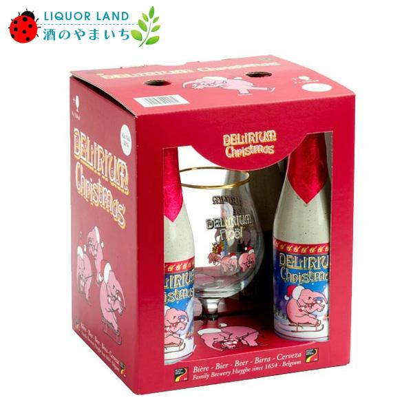 【送料無料】デリリュウム クリスマス ギフトセット（330ml×4本＋専用グラス1脚付） ベルギービ...