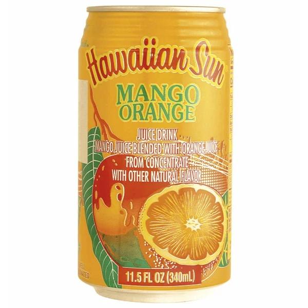 送料無料 マンゴーオレンジ 340ml x 24  ハワイアンサン 沖縄・離島は別料金加算