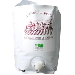 大容量 ワイン ボルドー シャトー・ド・プラド カスティヨン・コート・ド・ボルドー 3000ml バッグ 2022 赤 ※通常サイズのワイン8本まで、一緒に送れます。
