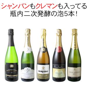 ワイン ワインセット スパークリング シャンパン入 5本 セット シャンパン製法 瓶内二次発酵 泡好き歓喜 第47弾 wineset 送料無料  ギフト 爆買