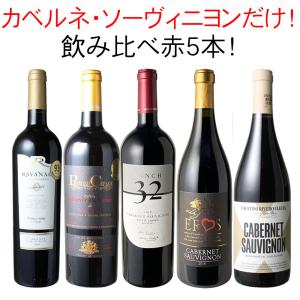 ワイン ワインセット 赤 カベルネ・ソーヴィニヨン 飲み比べ 5本 赤ワイン チリ ボルドー カリフォルニア イタリア 第3弾  wineset 送料無料