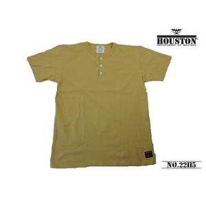 HOUSTON ヒューストン インディゴ 半袖 ヘンリーネック Tシャツ