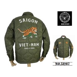 【送料無料 30%OFF】HOUSTON ヒューストン  Thinsulate   ベトナムジャケット   TIGER柄  ベトジャン    NO.51267  OLIVE DRAB _Mサイズ