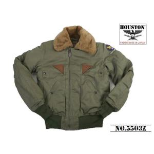 【送料無料 24%OFF】HOUSTON  ヒューストン     B-15A フライトジャケット   日本製生地使用   NO.5503Z    OLIVE DRAB_36サイズ(XS)｜dragon-agent