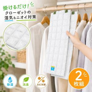 強力消臭＆除湿シート 吊下げ型クローゼット用 2枚入り フォーラル 消臭 除湿 クローゼット ハンガー 押入れ タンス 湿気取り センサー シリカゲル 2枚