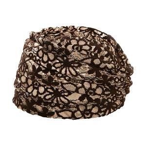 　ボリュームレースヘアキャップ すべりどめ付 ベージュ＆ブラウン