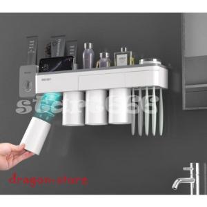 歯ブラシ除菌器カップ付き壁掛け式歯ブラシホルダー収納ケースタンド