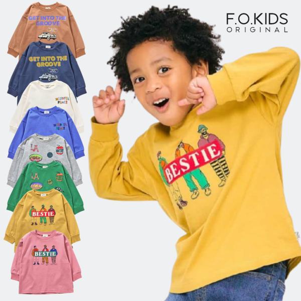 F.O.KIDS カラバリグラフィックL/S TEE エフオーキッズ 長袖 tシャツ キッズ 子ども...