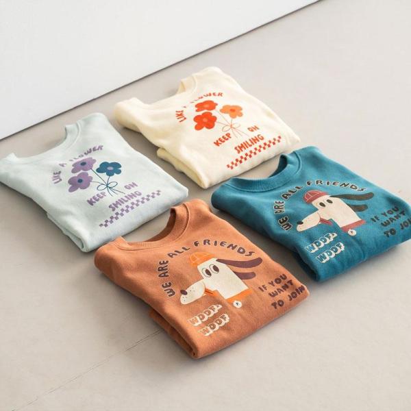 p.premier 2柄グラフィックトレーナー プルミエ トレーナー 裏起毛 子供服 女の子 男の子...