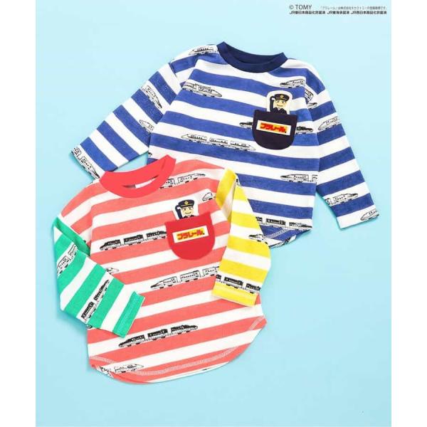 BIT'Z プラレールボーダー柄 長袖Tシャツ B406035 ビッツ ロンT 長そで ベビー キッ...