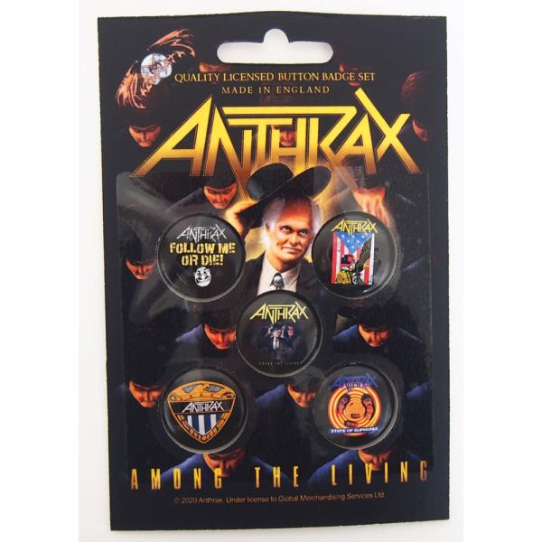 アンスラックス・ANTHRAX・AMONG THE LIVING・BUTTON BADGE SET・...