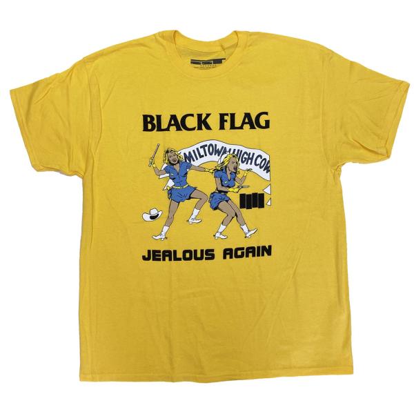 ブラッグ フラッグ・BLACK FLAG・JEALOUS AGAIN・ゴールド・Tシャツ・ロックTシ...