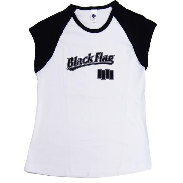 ブラッグ フラッグ・BLACK FLAG・BASEBALL LOGO CAP SLEEVE　レディー...