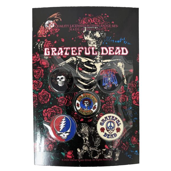 グレートフル デッド・GRATEFUL DEAD・SKELETON &amp; ROSE・BUTTON BA...