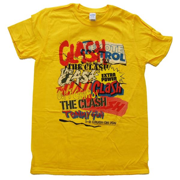 クラッシュ・THE CLASH・SINGLES COLLAGE TEXT・Tシャツ・ロックTシャツ