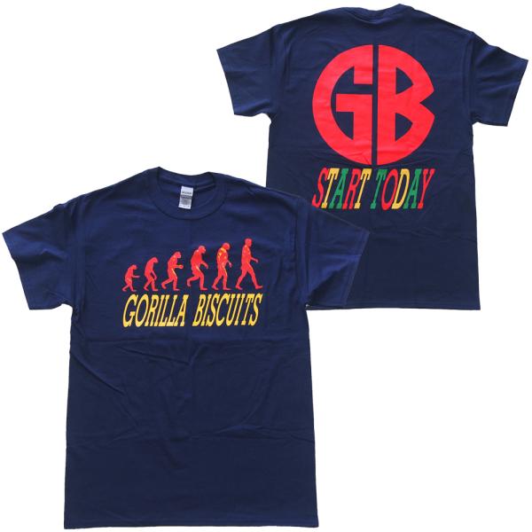 ゴリラ ビスケッツ・GORILLA BISCUITS・START TODAY・ネイビー・Tシャツ・バ...