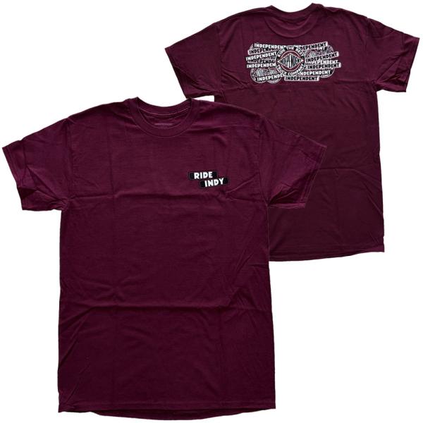 INDEPENDENT・インディペンデント・STICKER SLAP・MAROON・Tシャツ・スケー...