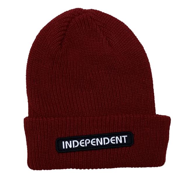 INDEPENDENT・インディペンデント・GROUNDWORK・BEANIE・レッド（えんじ）・ビ...
