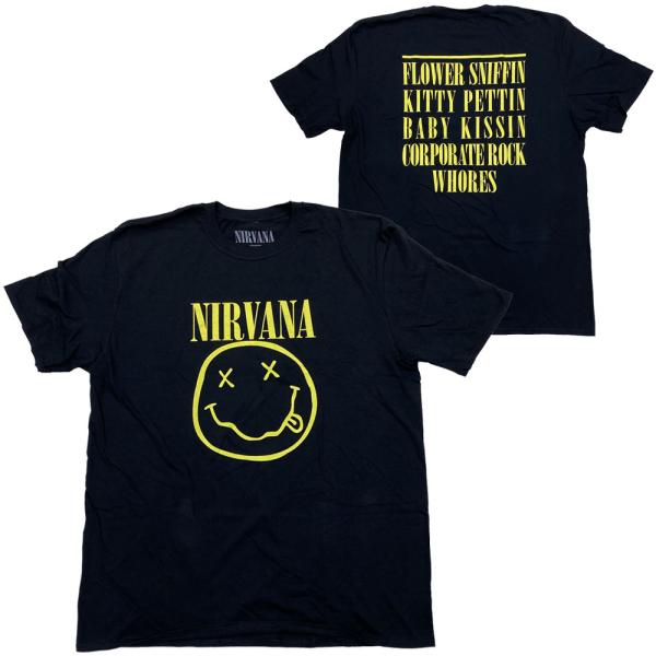ニルヴァーナ・NIRVANA・YELLOW SMILEY FLOWER SNIFFIN BIG版・U...