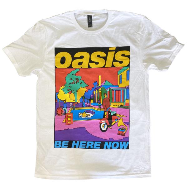 オアシス・OASIS・BE HERE NOW ILLUSTRATION・イエローロゴ・Tシャツ・ロッ...