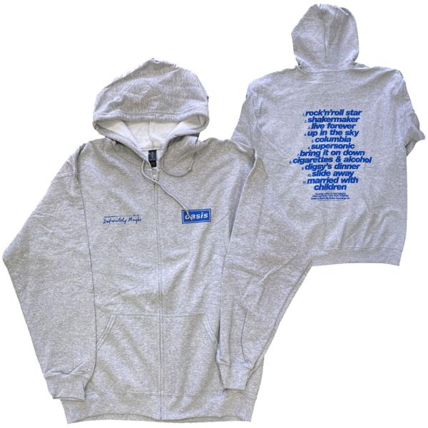 オアシス・OASIS・DEFINITELY MAYBE TRACKLISTING・ジップパーカー・ジ...