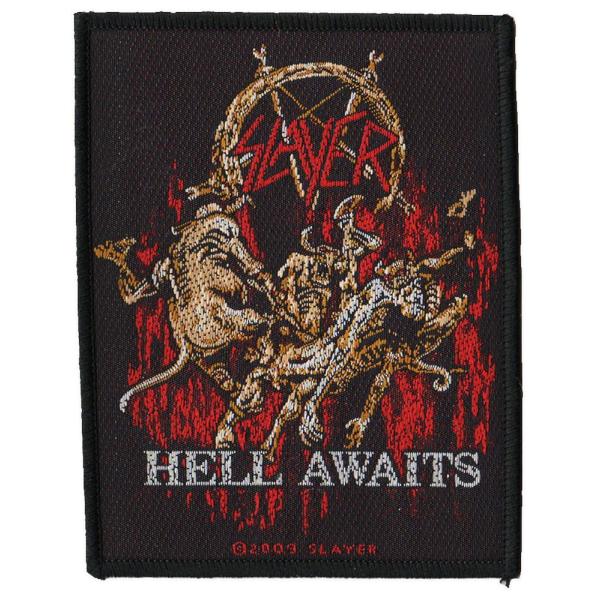 SLAYER・スレイヤー・HELL AWAITS・糊なし刺繍ワッペン・パッチ