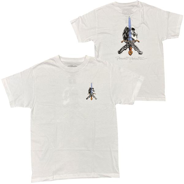 POWELL PERALTA・パウエル・ペラルタ・SKULL AND SWORD・ホワイト・Tシャツ